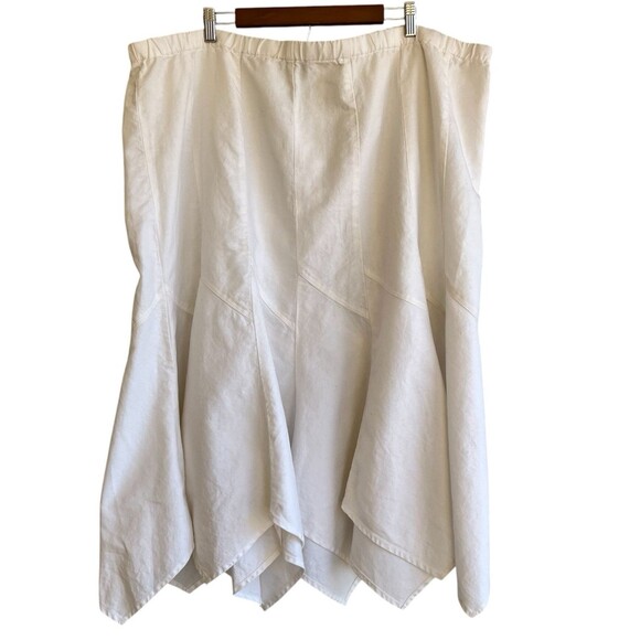 Catherines Womens Midi Skirt Plus Size 3X Linen Blend Fairy Asymmetric Fit&Flare - Picture 1 of 10